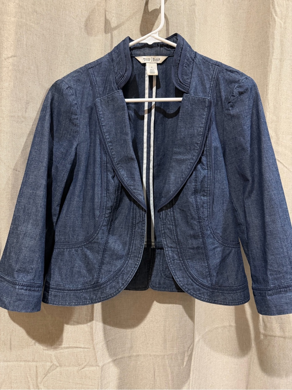 White House Black Market Dark Indigo Denim Blazer Jacket